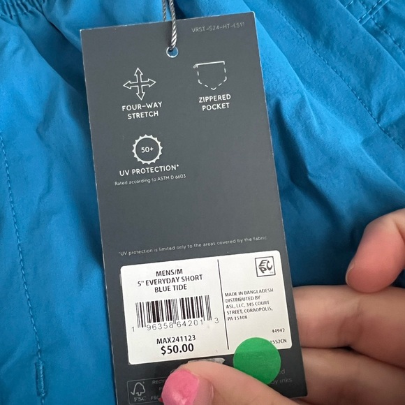 NWT VRST Men’s 5” Everyday Shorts in Blue Tide in size small - Picture 5 of 6